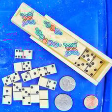antique bone minature Domino dominoes game set complete !