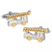 Gold and Silver Fire Engine Ladder Truck Cufflinks
