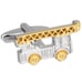 Gold and Silver Fire Engine Ladder Truck Cufflinks