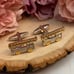 Gold and Silver Fire Engine Ladder Truck Cufflinks