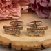 Gold and Silver Fire Engine Ladder Truck Cufflinks