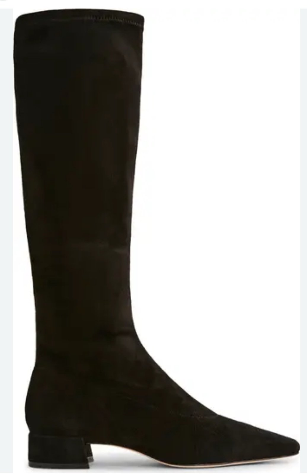 Reformation RAVEN Black Suede Knee High Zip Stretch Boots US 8 498