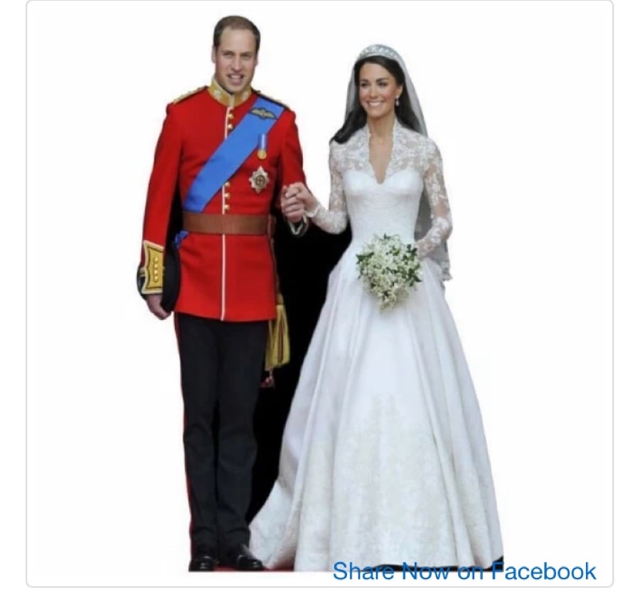 WILLIAM AND KATE LIFE SIZE CARDBOARD CUTOUT