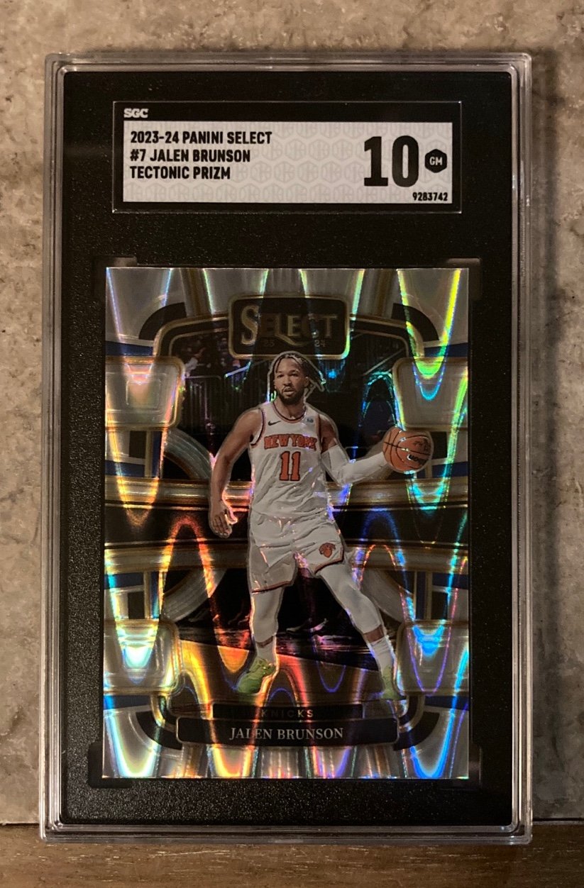 Jalen Brunson New York Knicks 2023-24 Panini Select TECTONIC PRIZM SGC GEM 10