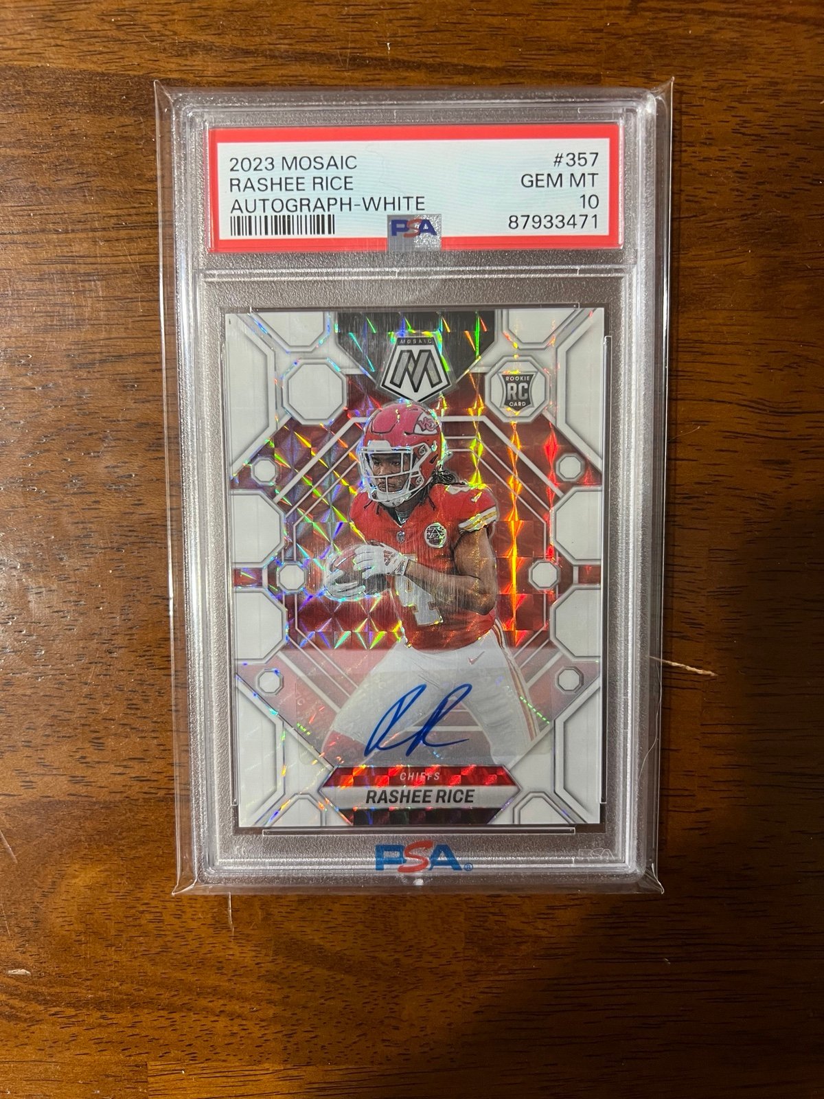 Rashee Rice White Mosaic Auto /25 PSA 10