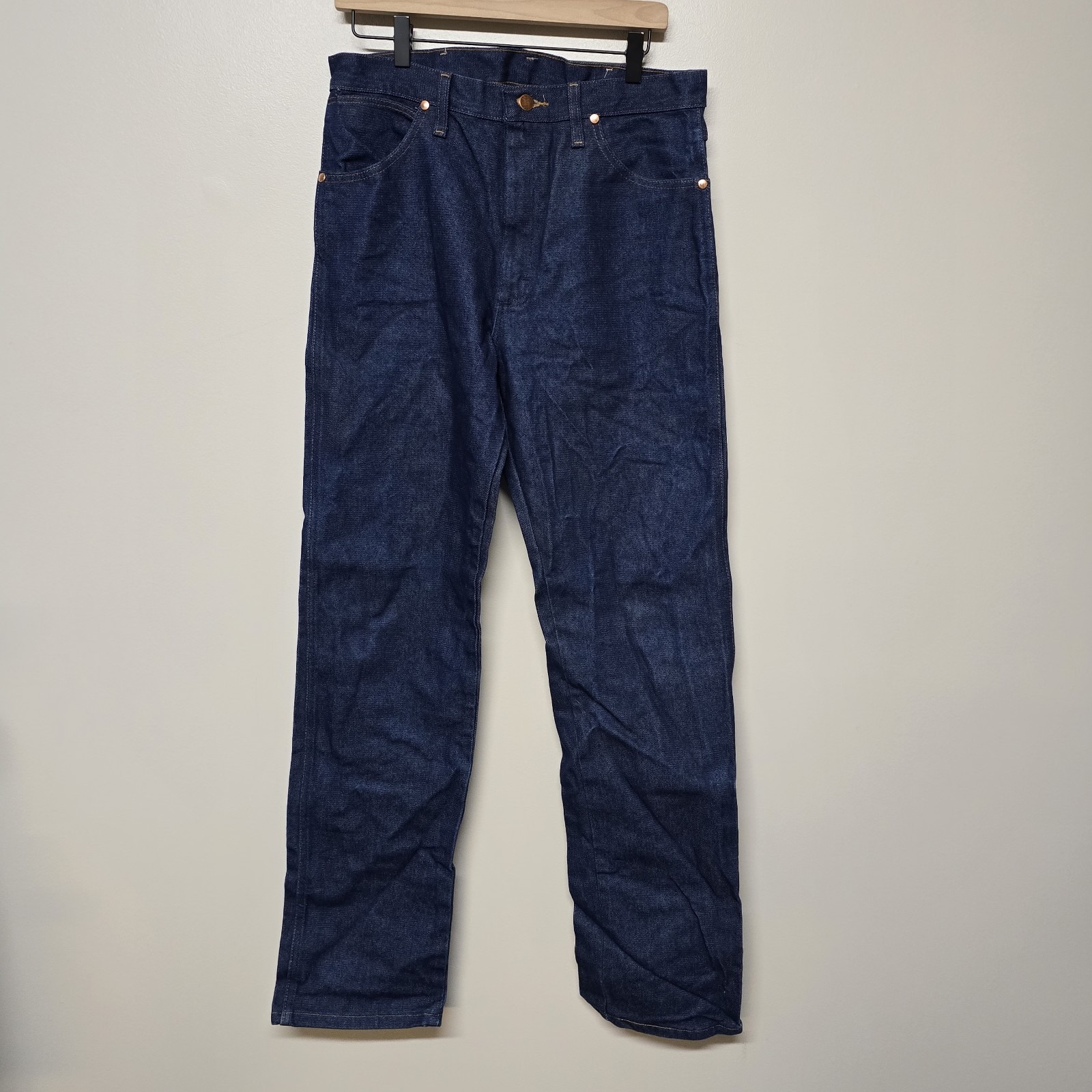 Vintage Wrangler Jeans Mens 32x33 Blue 13MWZ Straight Denim Pants Western Work