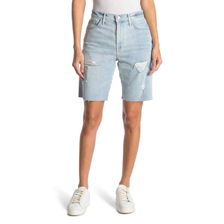 Joe's Jeans Bermuda Shorts Womens Size 34 Azul Blue Raw Hem Cutoff Denim NWT
