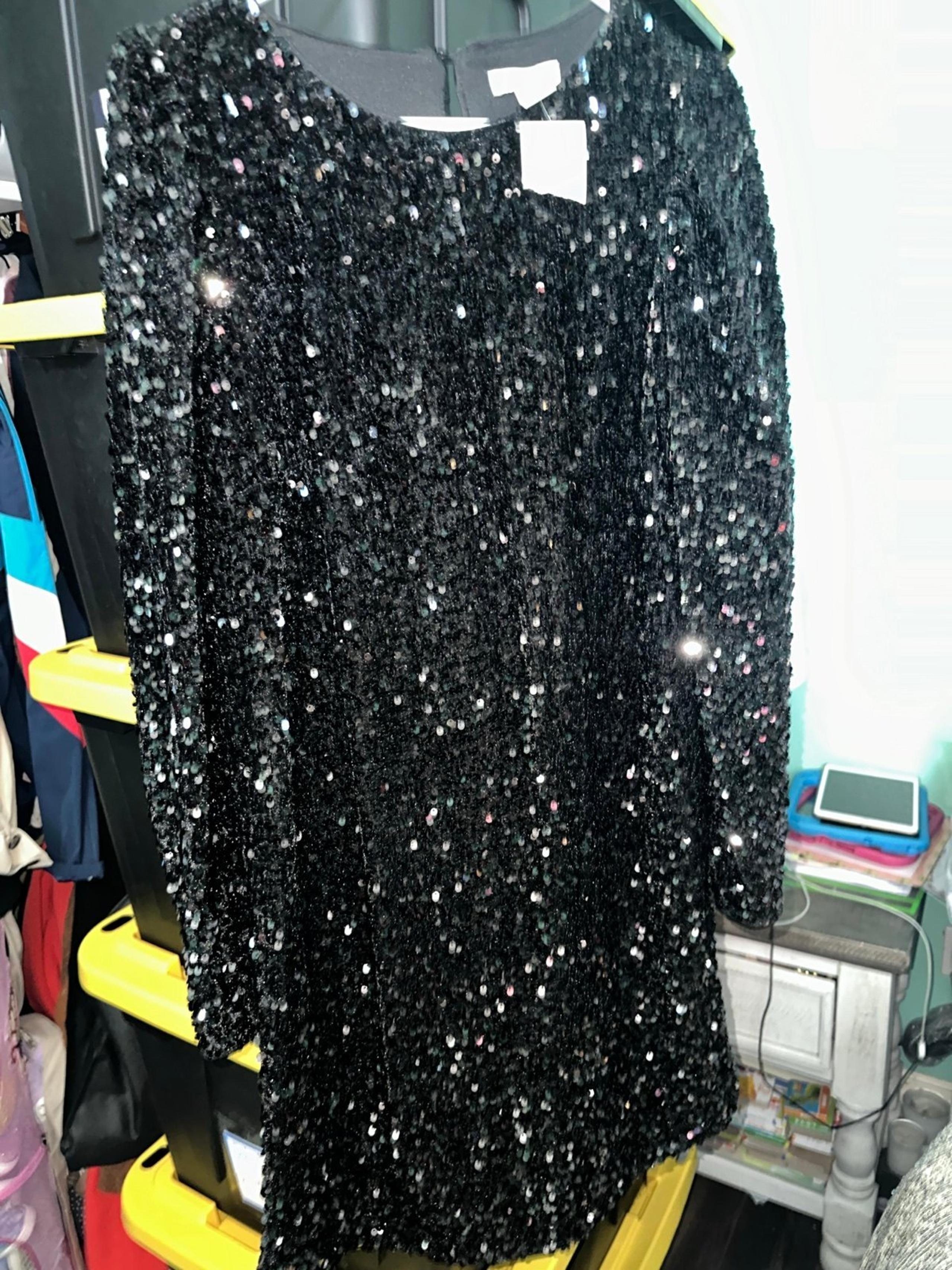 H&M black sequin dress