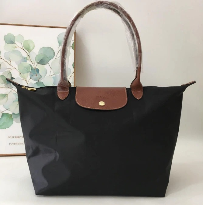 New Women's Longchamp Le Pliage Large Shoulder Tote Bag - Black