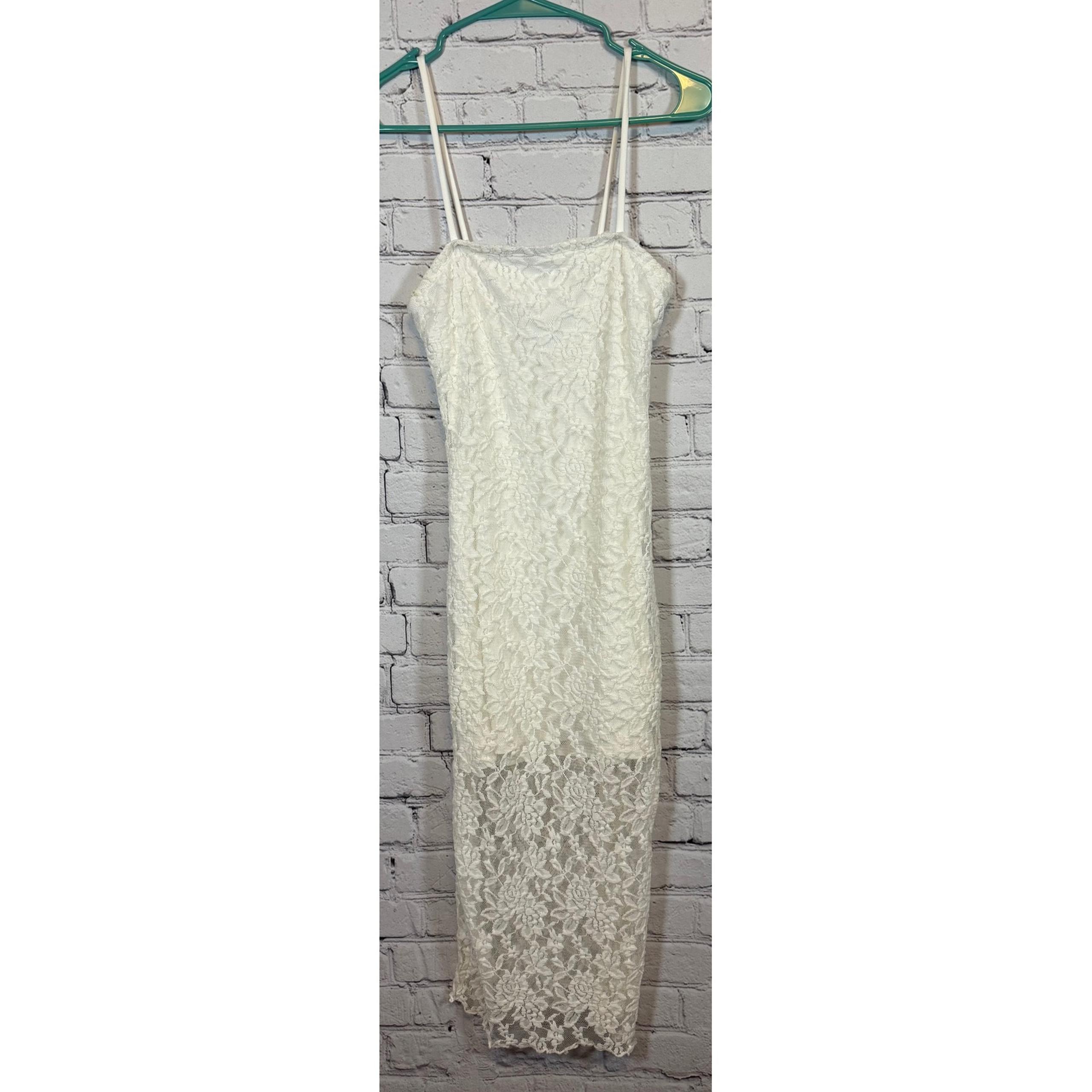 Rue 21 Lace Midi Dress Sleeveless White Lined Party Cocktail S