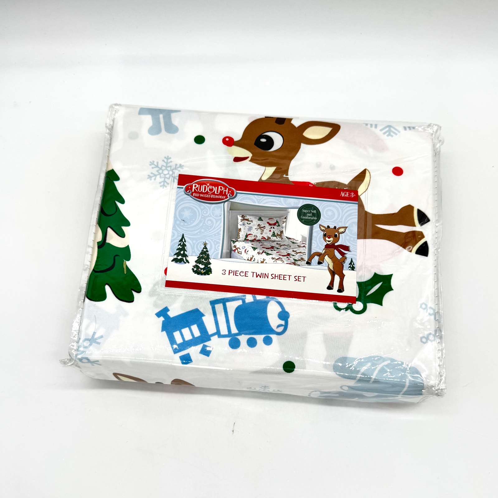 Rudolph The Red Nosed Reindeer & Santa TWIN Christmas Sheet Set NEW