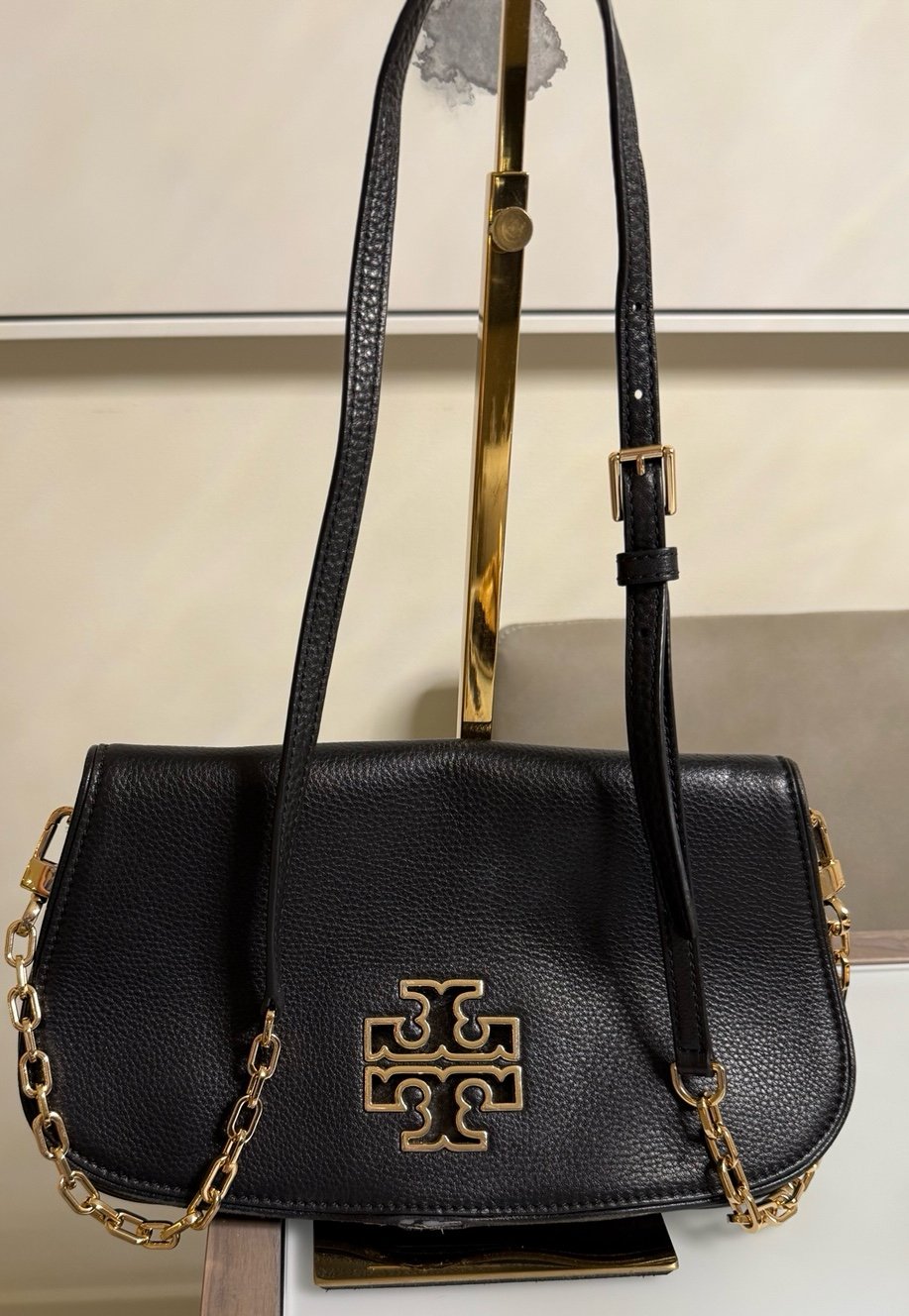 Tory Burch black crossbody bag, used