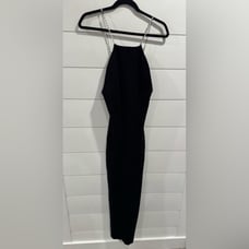 NWT Favorite Daughter black ropes of pearl midi dress