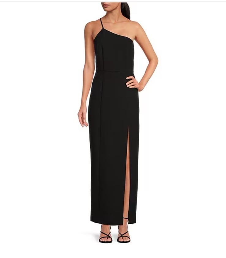 NWT Gianni Bini Harlow Asymmetrical One Shoulder Crepe Sheath Dress size 8