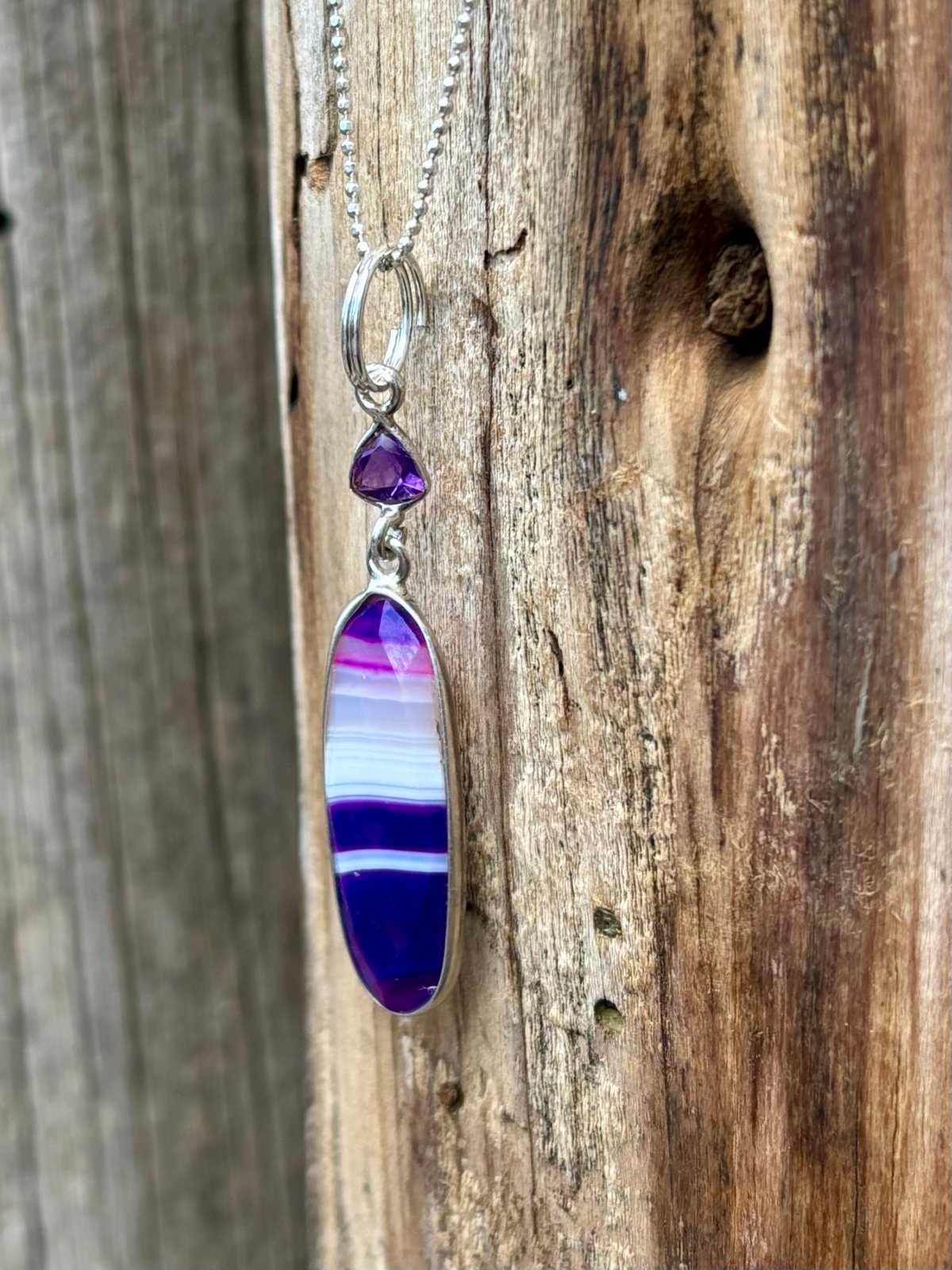Botswana Agate & Amethyst Necklace