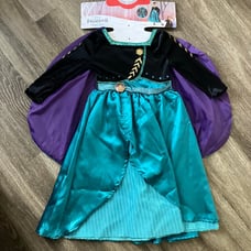 Disney Frozen Girls Dress Purple Green Cape