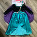 Disney Frozen Girls Dress Purple Green Cape