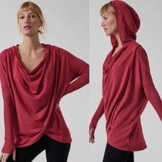 Athlete | NEW Buttery Soft Purana Wrap Sweater In Decadent Red Size: Small