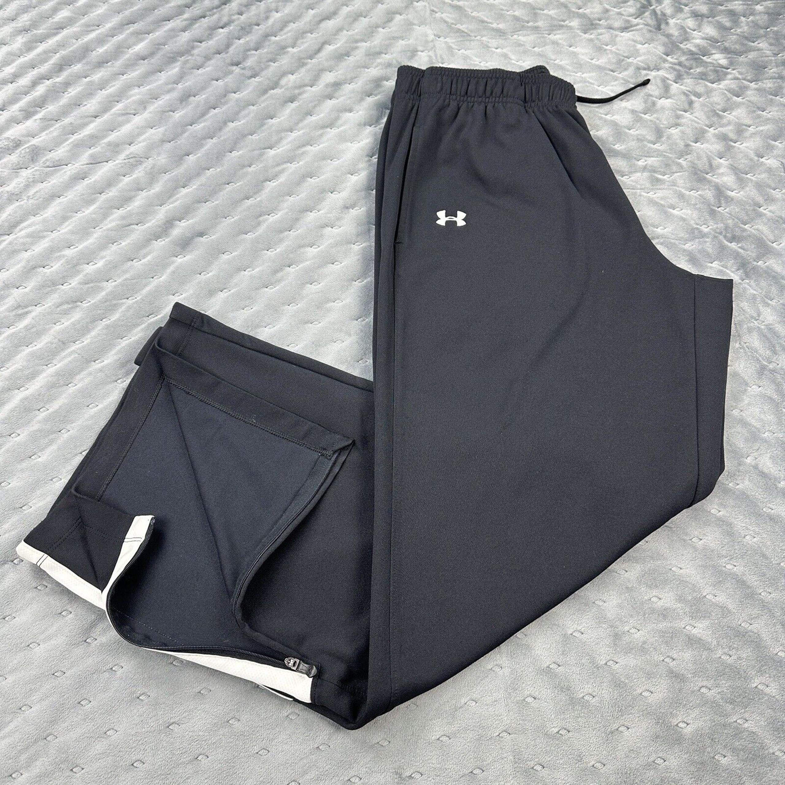 Under Armour Sweatpants Mens Medium Black White Loose Casual Logo Outdoor Gym
