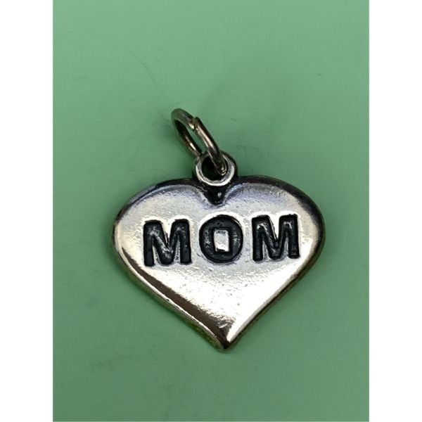 .925 Mom Heart Sterling Silver Jewelry Charm #love #valentine