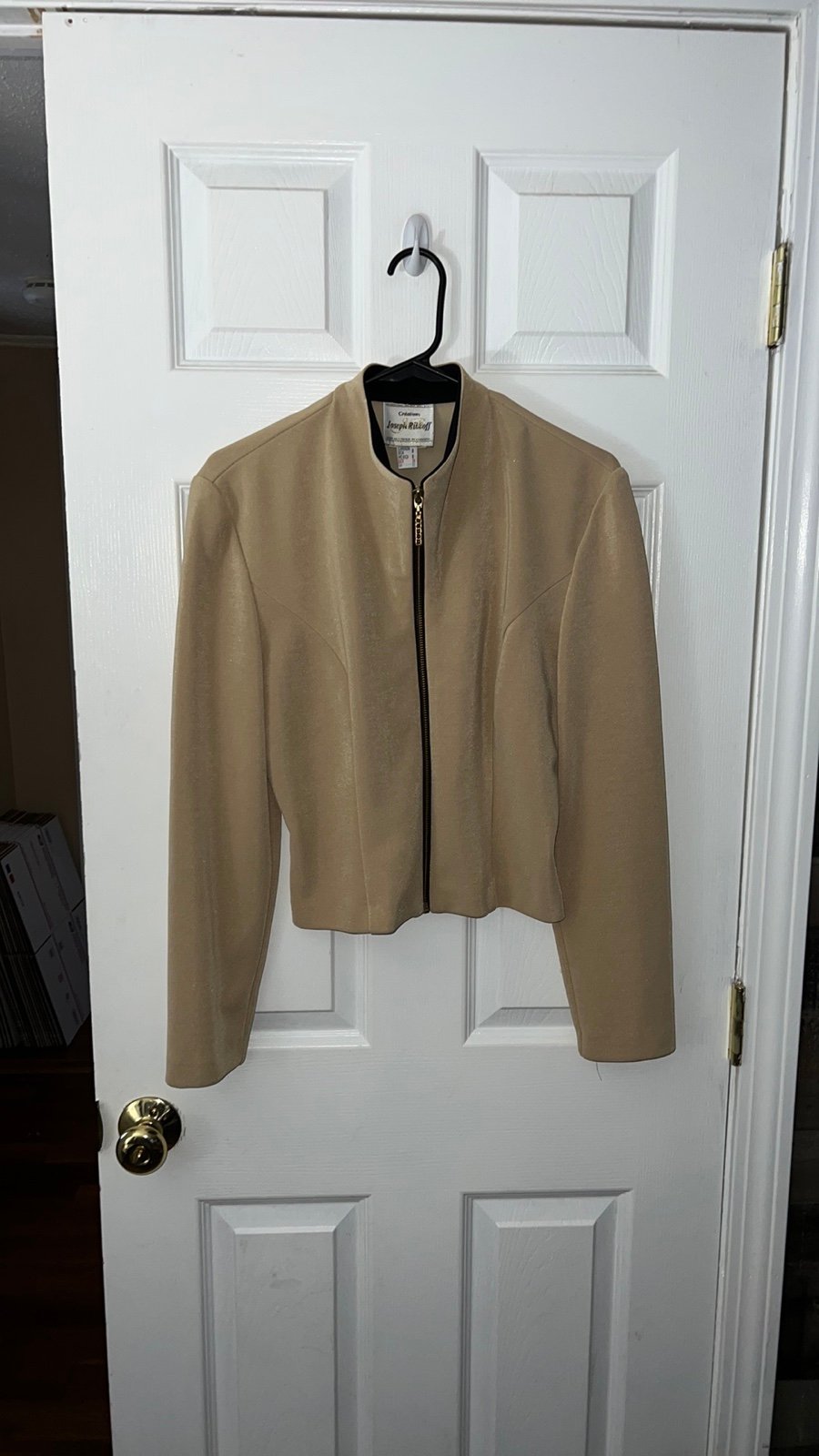 Vintage Joseph Ribkoff Cream Full Zip Blazer Size 8