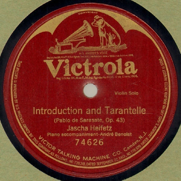 LP Heifetz - Introduction And Tarantelle Vinyl Record LP Heifetz - Introduction And Tarantelle Vinyl Record