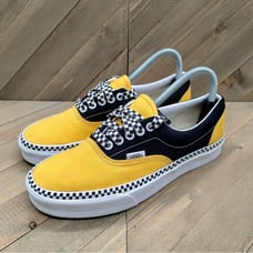 Vans Era Checkerboard Yellow Black Skate Shoes with Checkered Laces Womens 8