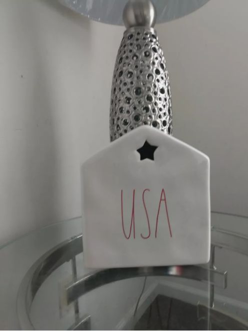 Rae Dunn “USA” White Birdhouse Patriotic