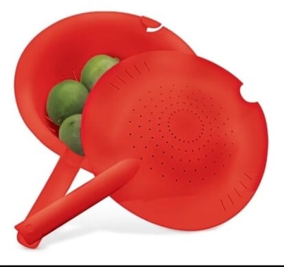 Tupperware Double Colander 2.8 L Set Red Color