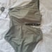 NEW Womens Green MICHAEL KORS Gold Keyhole Accent Swimsuit Size 12