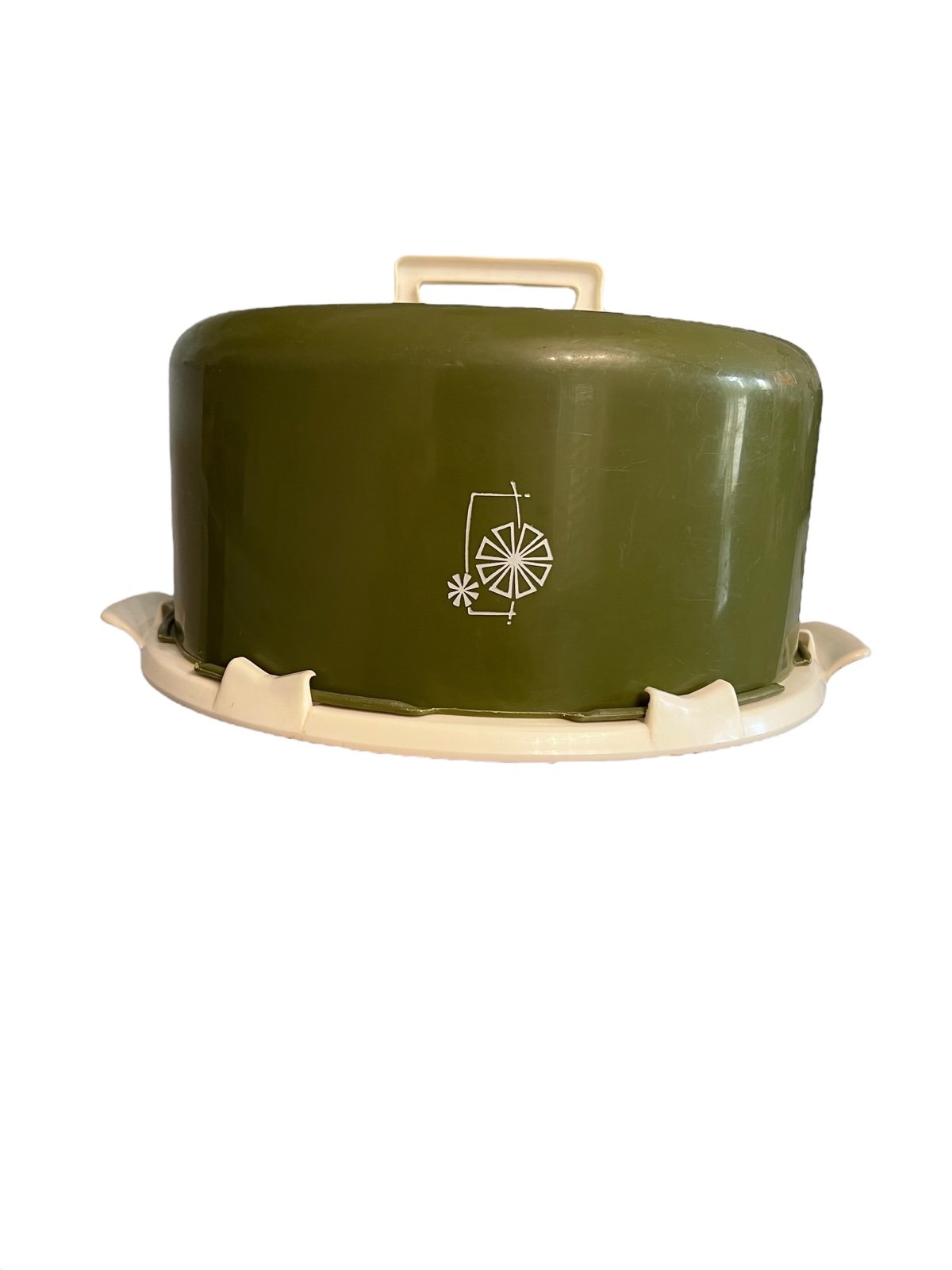 Vintage MCM Tupperware Avocado Lock & Lift Cake Pie Carrier 1960’s