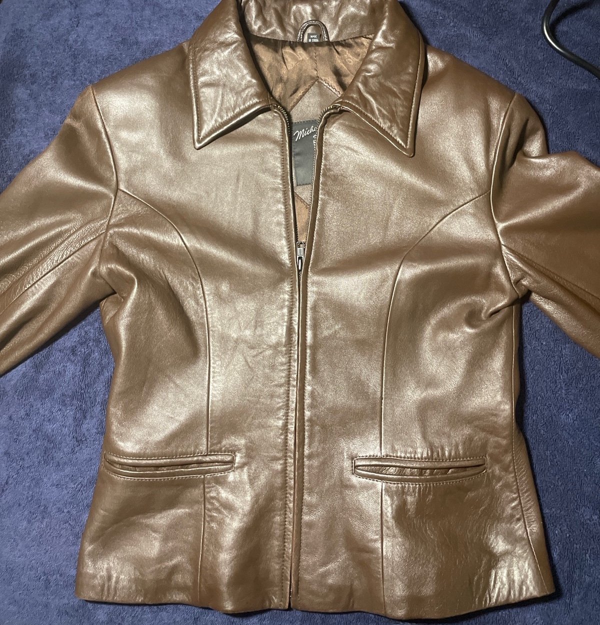 Micheal Hoban Brown Leather Jacket