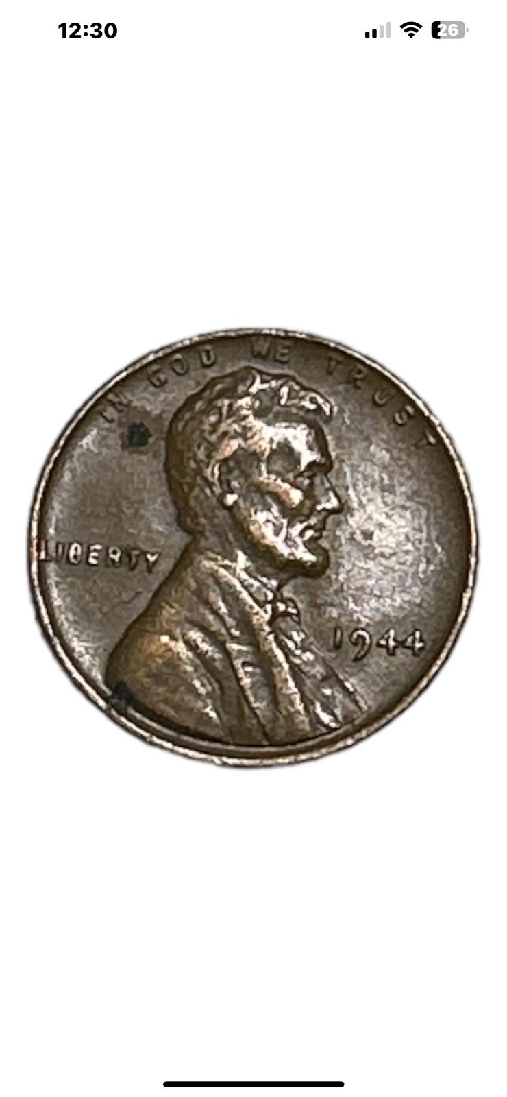 Penny 1944 Lincoln Wheat Penny No Mint Mark L Error On Rim Rare Coin
