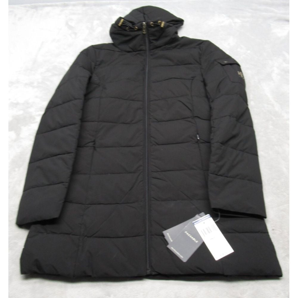 Lauren Ralph Lauren Jacket Down Womens Small Black Packable Hooded Stretch NWD
