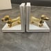 Gold Brass Dachshund Weiner Dogs Bookends