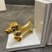 Gold Brass Dachshund Weiner Dogs Bookends