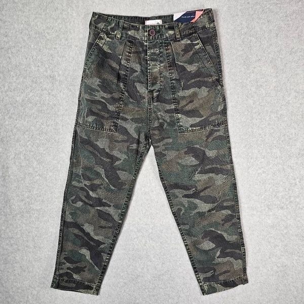 SUNDRY Camo Clean Straight Trousers Size 28 NWT