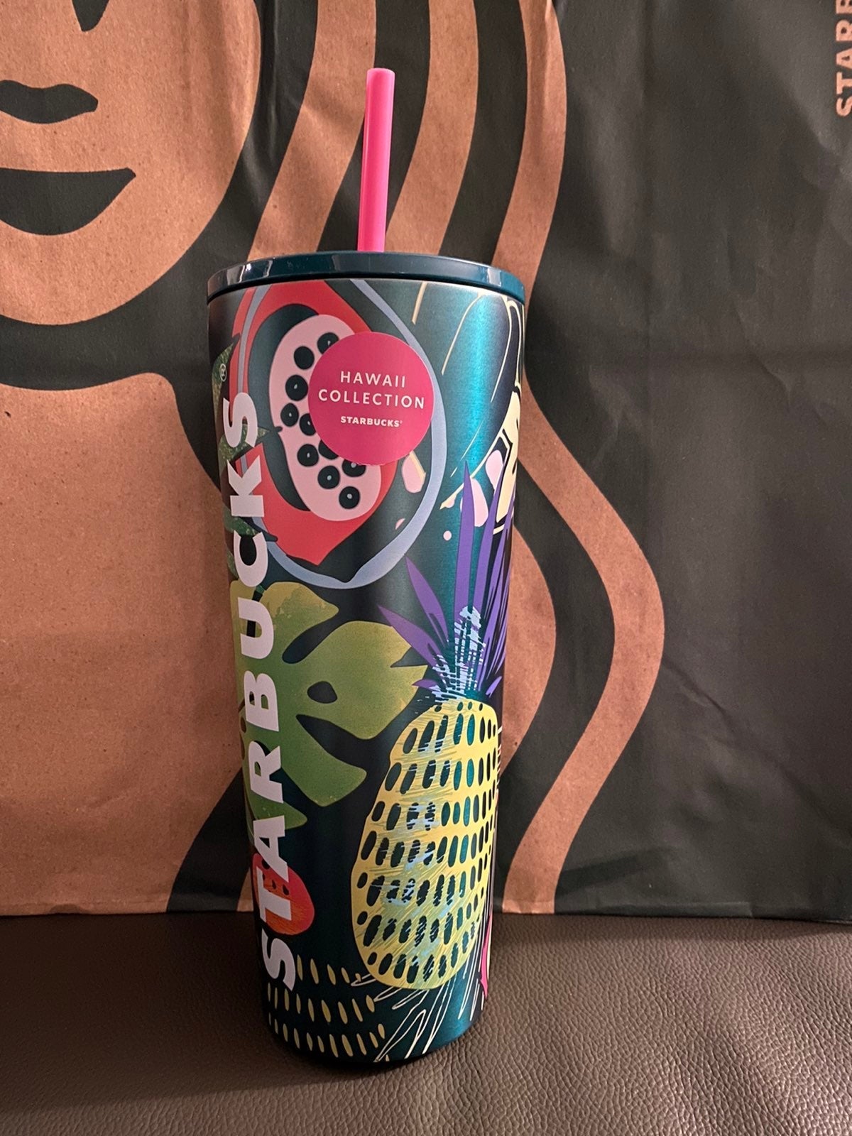 Starbucks Tumbler Hawaii Exclusive - Green Metal Pineapple -24oz