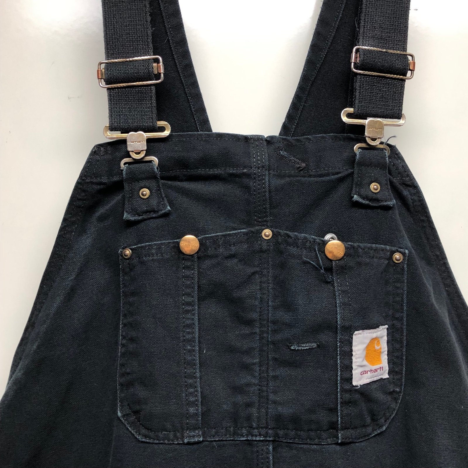 CARHARTT Men’s sz 46x30 Black Duck Double Knee Utility Overalls Pants R01 Union