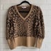 Frame Full V Neck Leopard Sweater