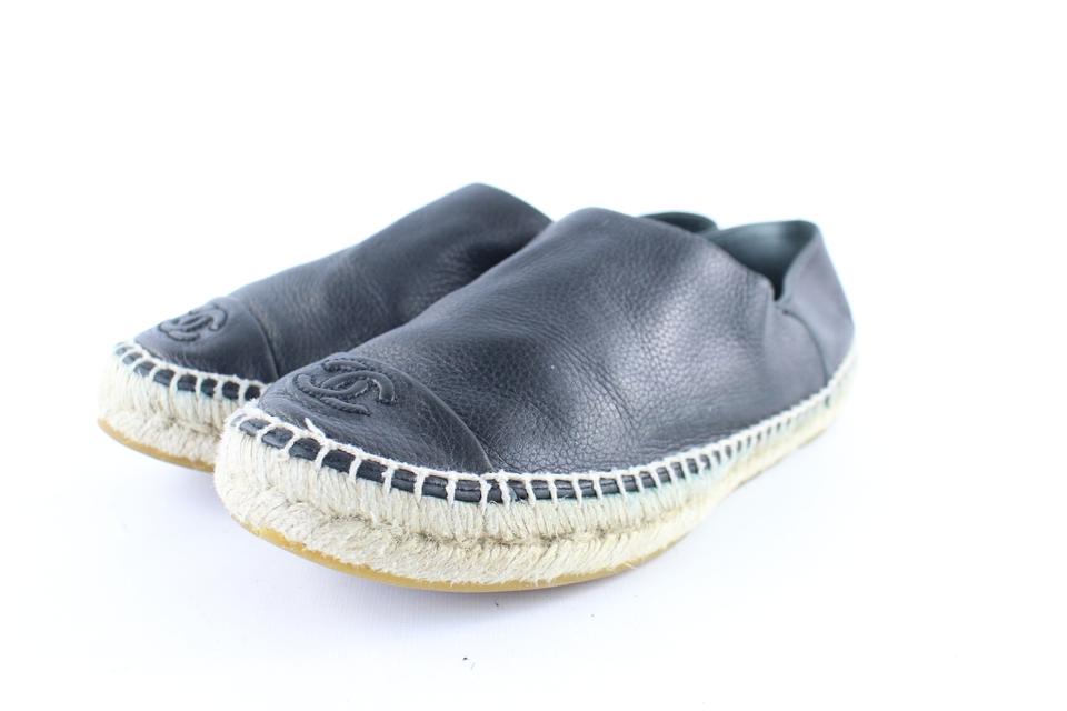 Chanel Leather Cap Toe Espadrilles