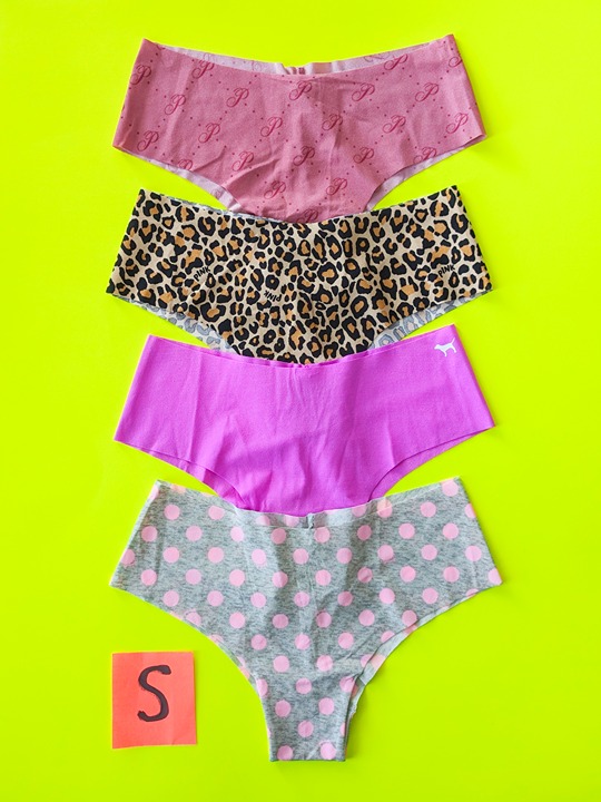 Victoria's Secret VS PINK Seamless Cheeky Size S Panties Bundle - Lot of 4