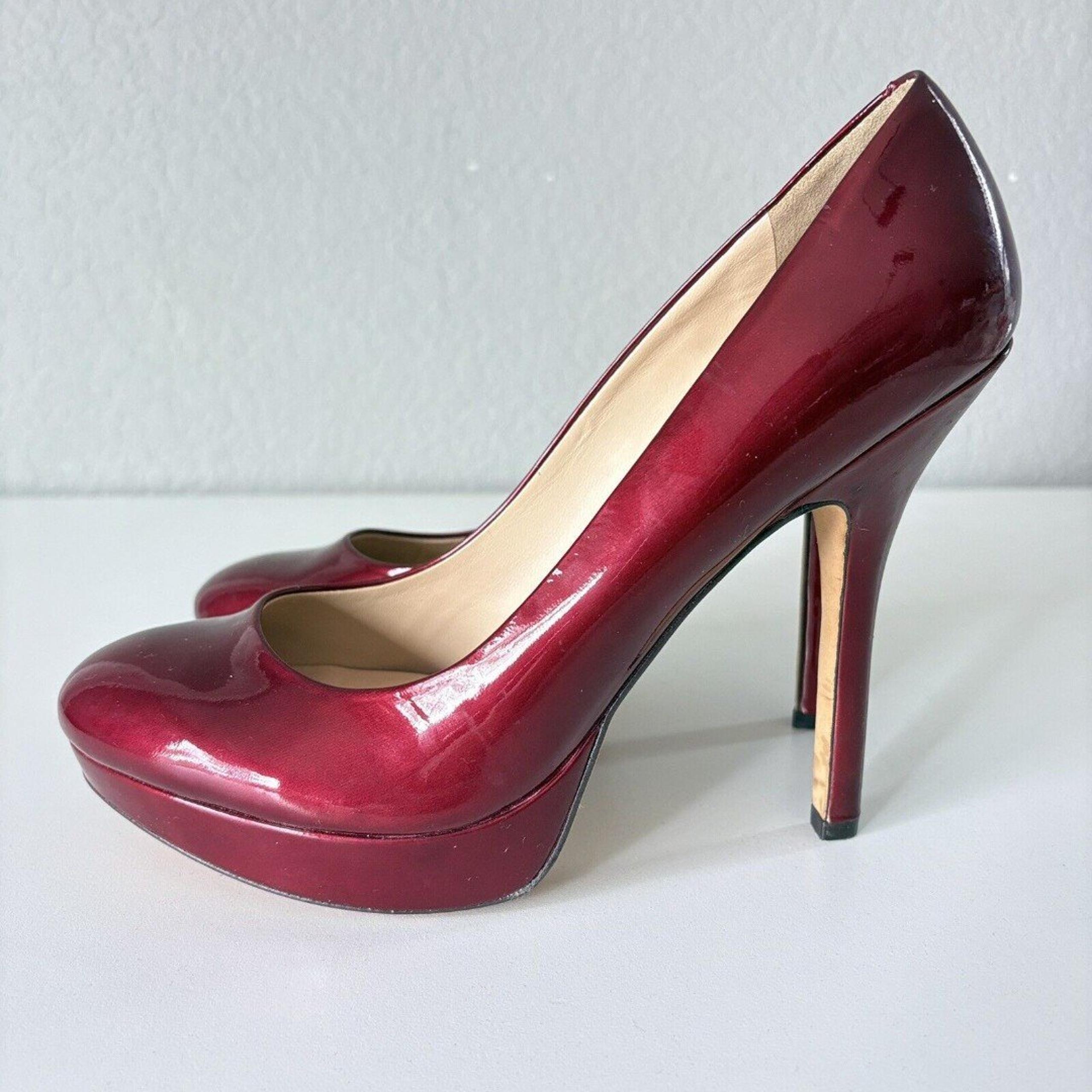 Joan & David Red Patent Leather Stiletto Platform High Heels Pumps Women’s 8.5 M