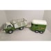 Vintage Nylint Farm Stake Truck with Trailer Pressed Metal Green White Gate Rail