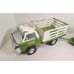 Vintage Nylint Farm Stake Truck with Trailer Pressed Metal Green White Gate Rail