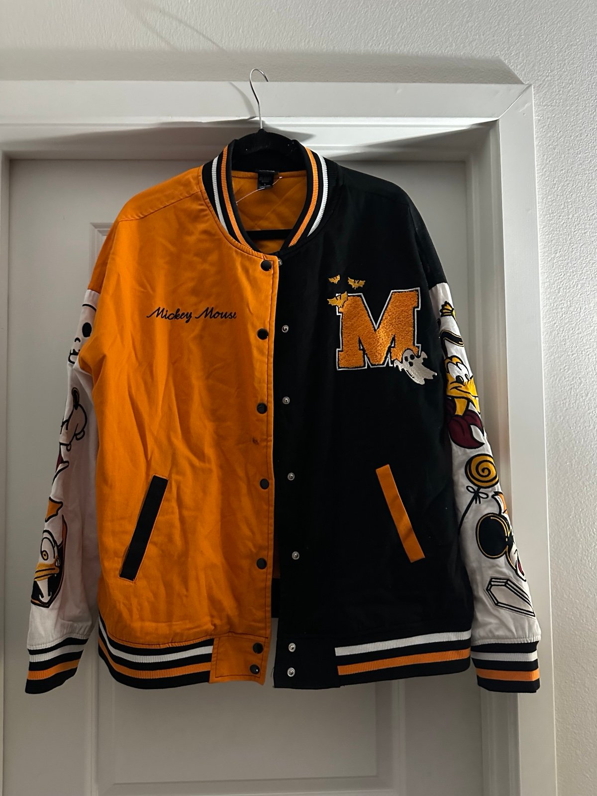Disney Mickey & Friends Halloween Letterman Varsity Jacket-Large