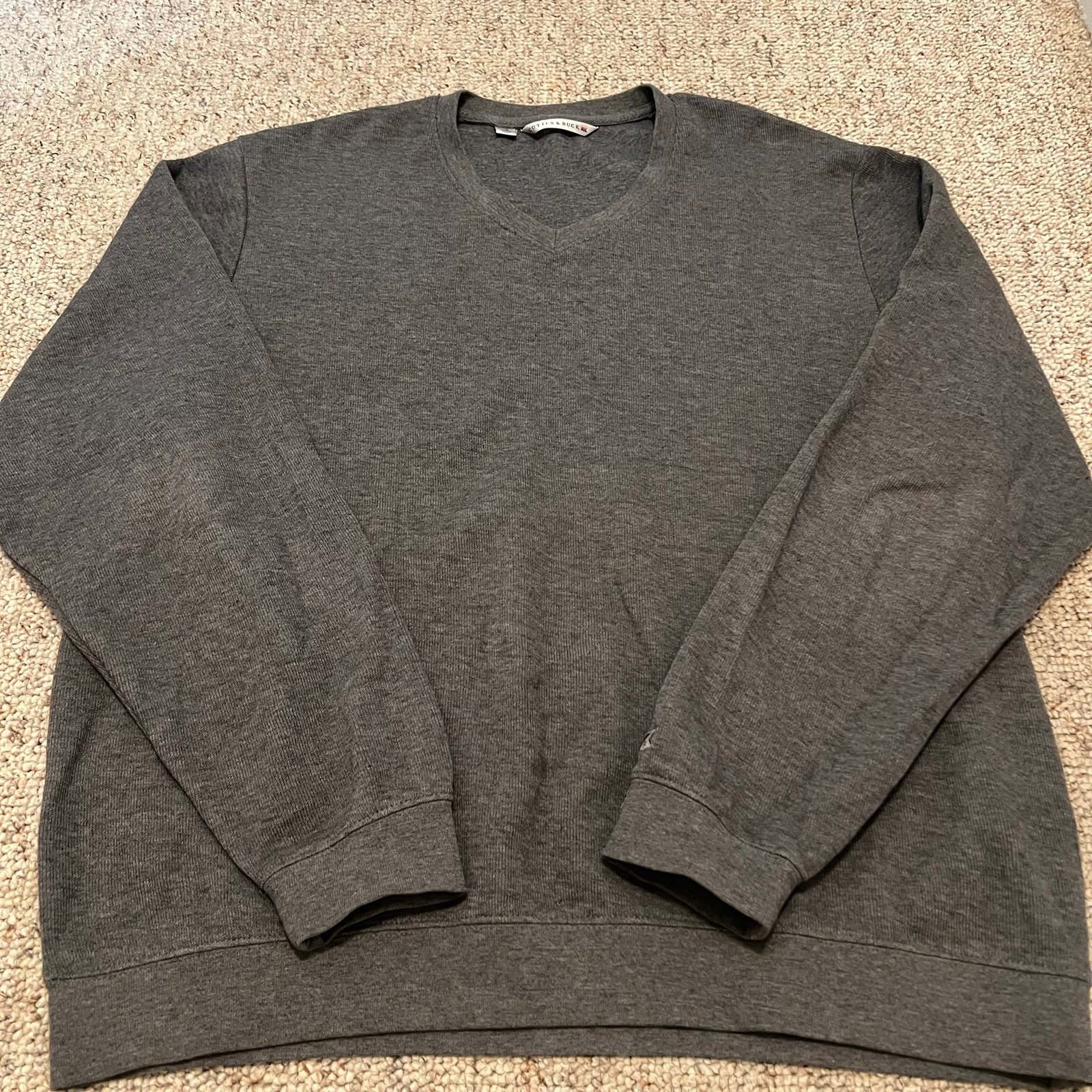 Cutter & Buck Charcoal Grey Lakemont V-Neck Pullover Sweater Men’s Shirt Size L
