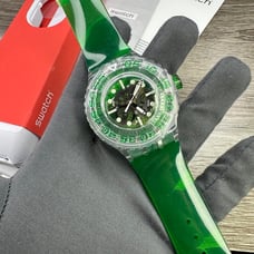 NEW✅ LIMITED EDITION✅ Swatch Scuba Diving Skelton Silicone Unisex Watch 44mm