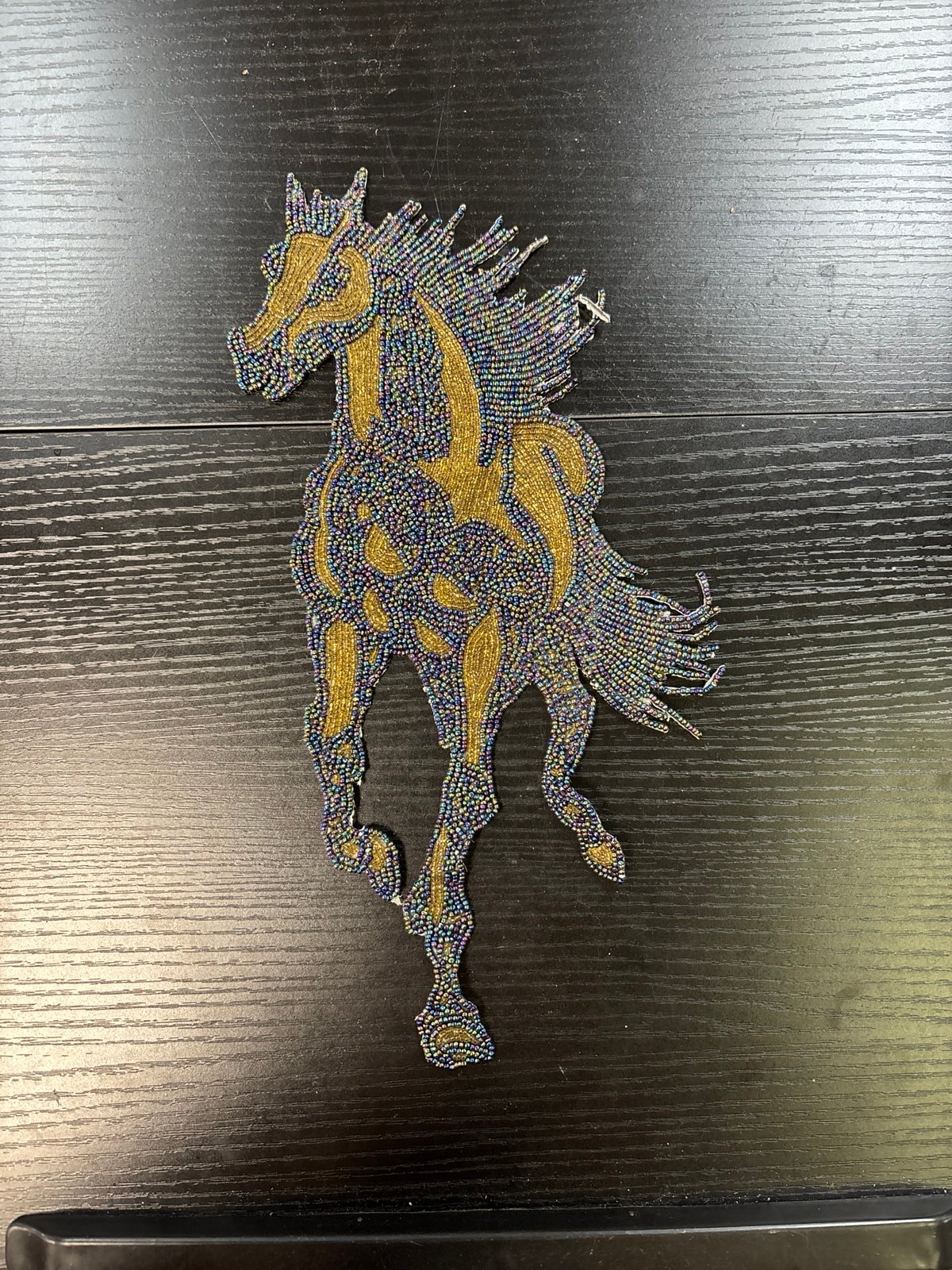 Handmade Beaded Horse Patch
