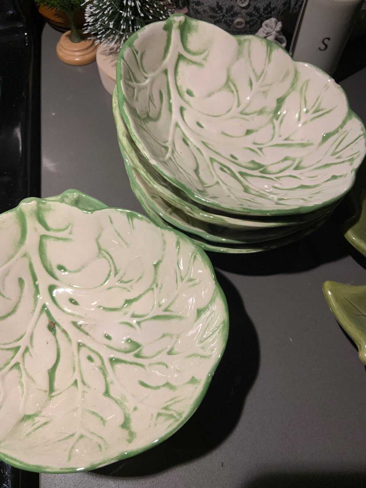 Antique “lettuce” bowls set of 6